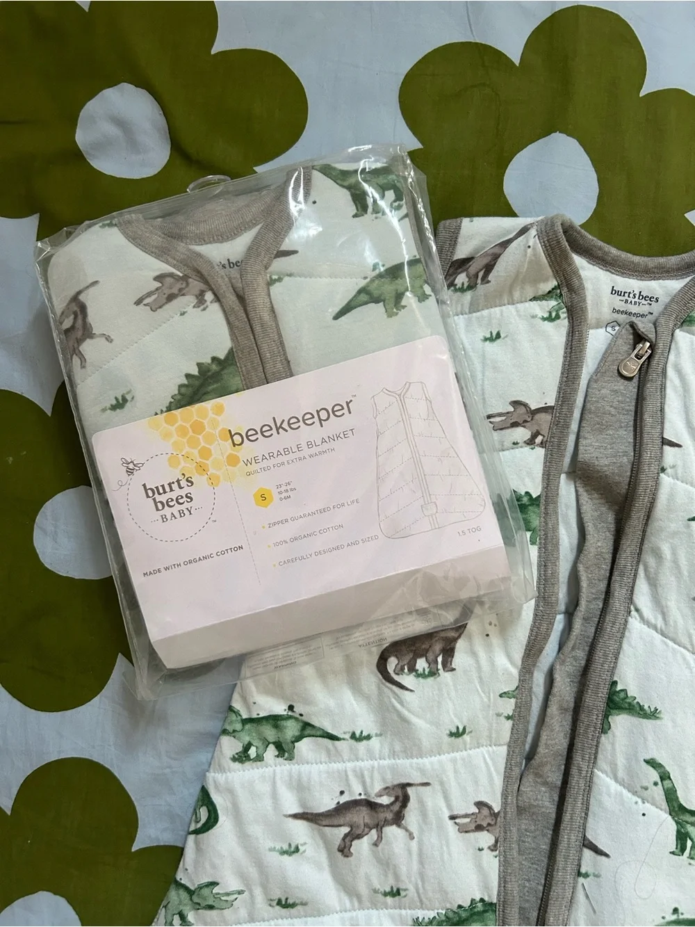Set of 3 Burt's Bees size S Sleep Sacks - 1 new in package, 2 previously used
